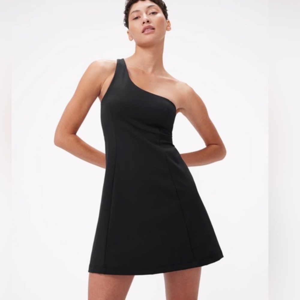 Outdoor Voices - One Shoulder Dress - Unlined black size xs